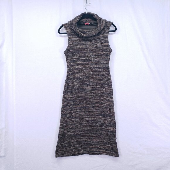 Ruby Rox Dresses & Skirts - Ruby Rox Women Brown Marl Striped Cowl Neck Sleeveless Mid Dress Size M